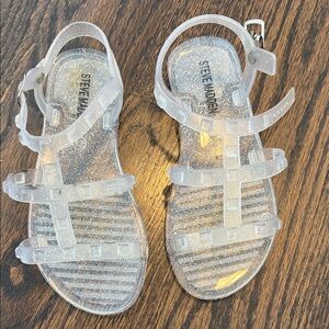 Steve Madden clear with sparkles studded sandals in size 13- never worn